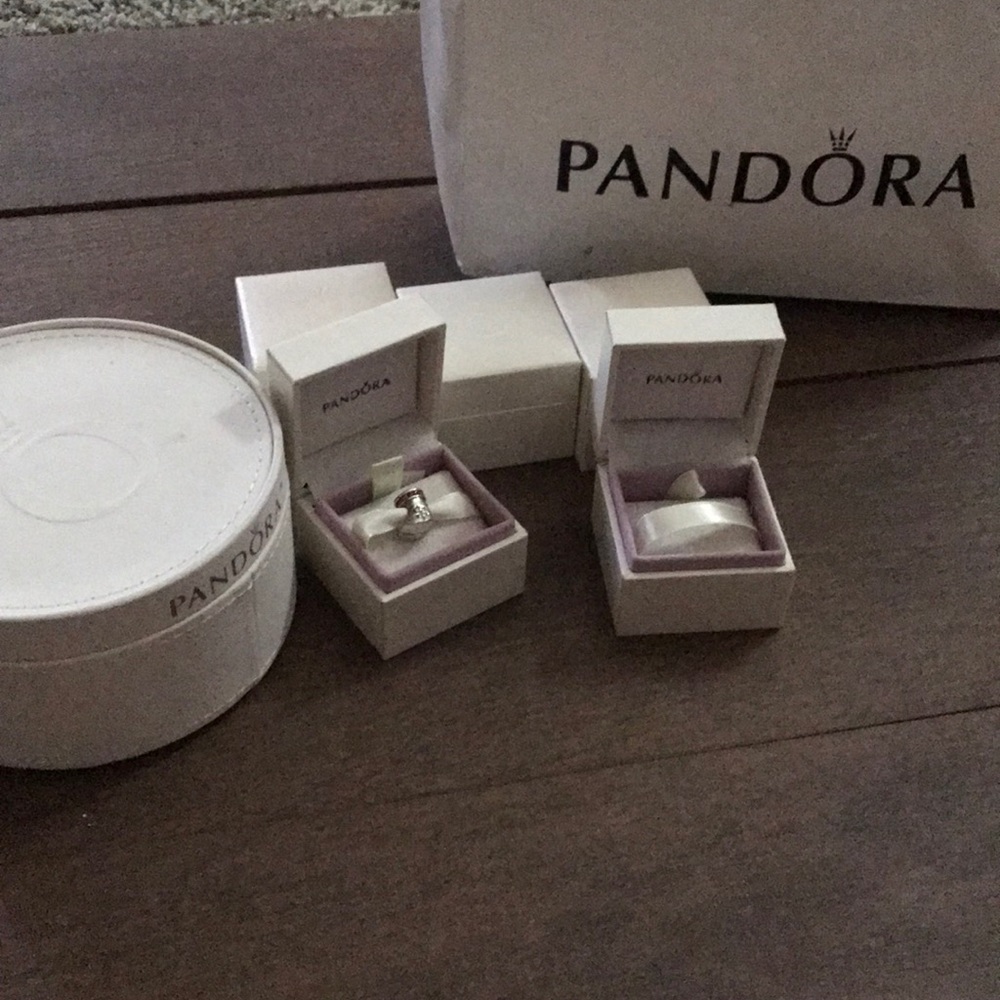 14 Pandora charm boxes/earring box